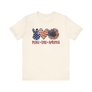 Peace Love America - Unisex Jersey Short Sleeve Tee