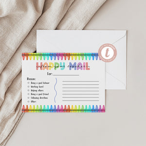 Happy Mail Watercolor Crayons - Brag Note for Students