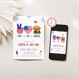 Peace, Love, and Burgers Party Invitation