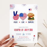 Peace, Love, and Burgers Party Invitation